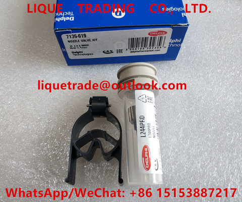 China DELPHI nozzle repair kits 7135-619 (include nozzle L244PRD + valve 28278897 ) Overhaul kits 7135 619 , 7135619 supplier