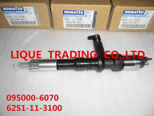 China DENSO common rail injector 095000-6070 for KOMATSU PC400/450-8 engine 6251-11-3100 , 6251113100 supplier