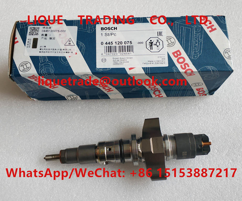 BOSCH Common rail injector 0445120075 for IVECO 504128307, 5801382396, CASE NEW HOLLAND 2855135 supplier